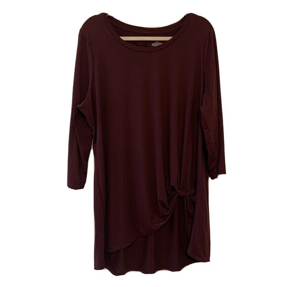 Lane Bryant Womens Plus Size 18 20 Purple Knot Hem Ruched Stretch Blouse Top - Picture 1 of 5